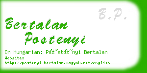 bertalan postenyi business card